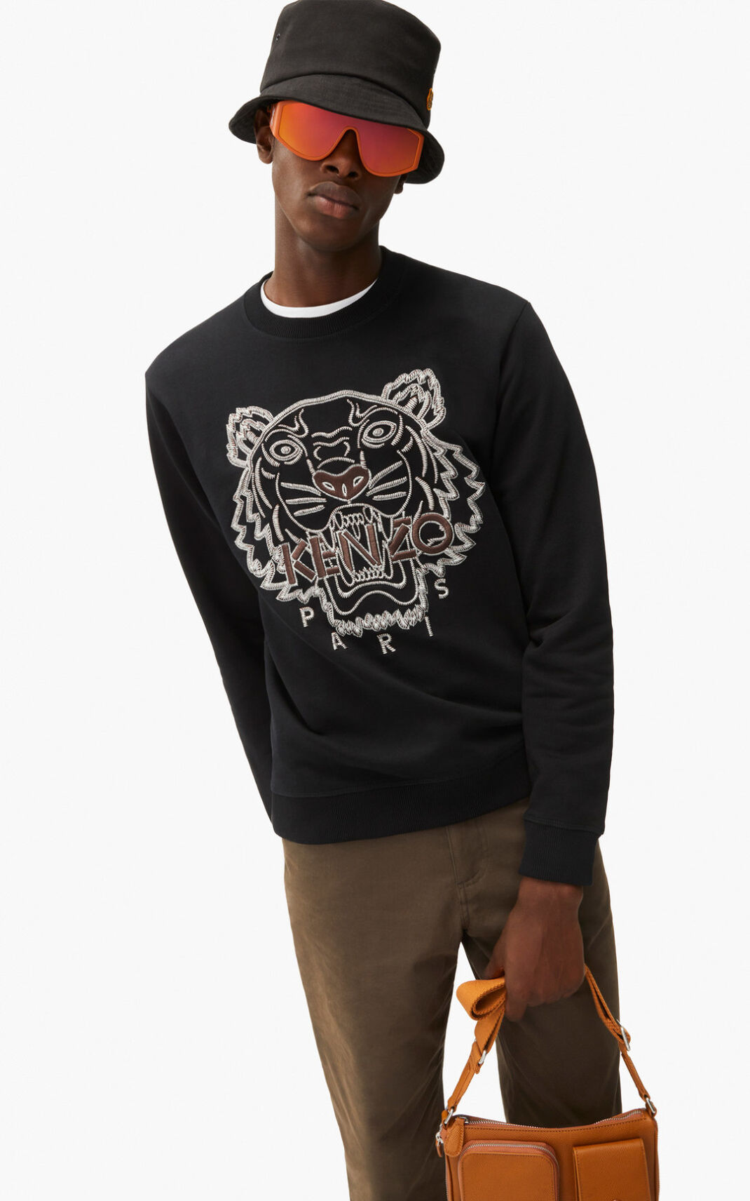 Kenzo Tiger φούτερ ανδρικα μαυρα | GR260456